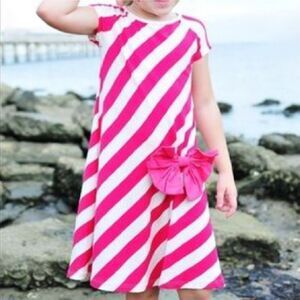 Persnickety Forget Me Not Lucille Dress Pink Stripe
